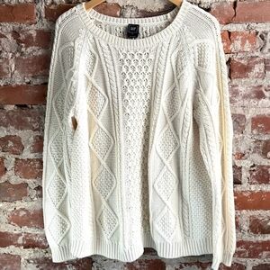 Gap Women’s Aran Snow Cap Fisherman Cableknit Sweater